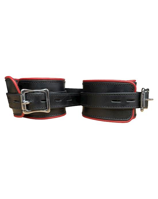 Bound X Wide Leather Cuff And Collar Set