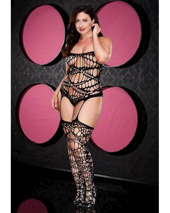 Ride Or Die Bodystocking With Garter Thigh Highs