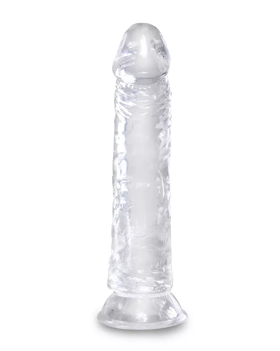 King Cock Clear Dildo with Balls  8 Inch