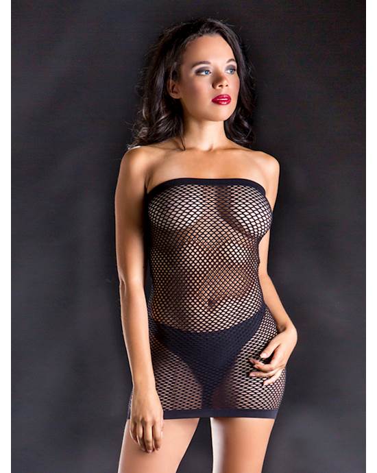 Tube Dress With Sexy All Over Mesh