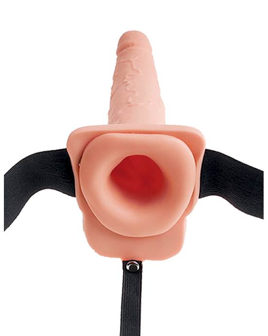 Fetish Fantasy 7.5 Inch Hollow Squirting Strap-on With Balls 