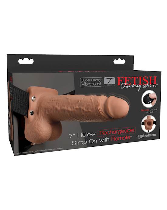 Fetish Fantasy 7 Inch Hollow Rechargeable Strap-on Remote