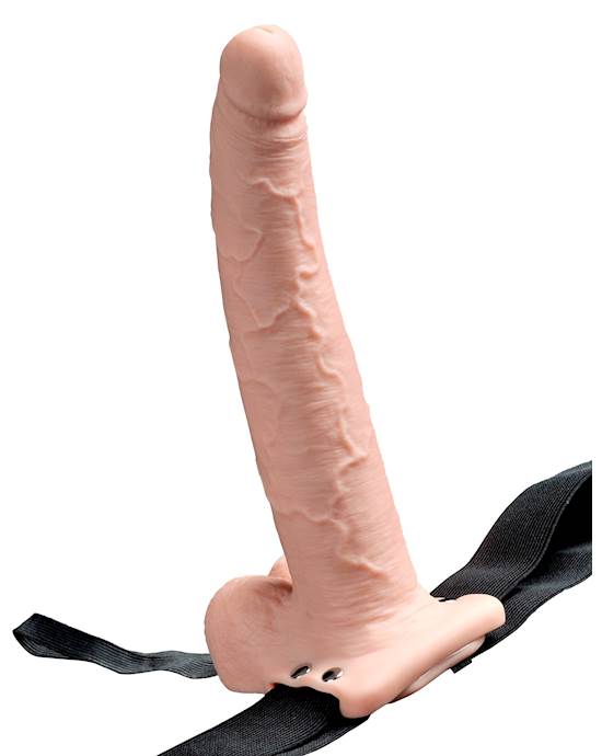 Fetish Fantasy 9 Inch Hollow Rechargeable Strapon with Balls