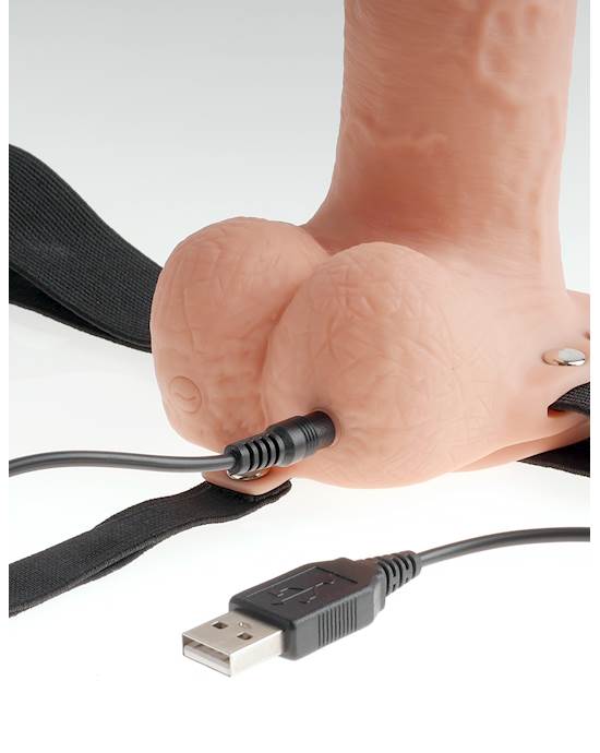 Fetish Fantasy 11 Inch Hollow Rechargeable Strap-on With Balls