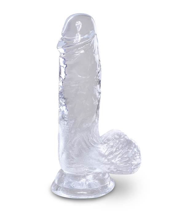 King Cock Clear Dildo With Balls - 5 Inch