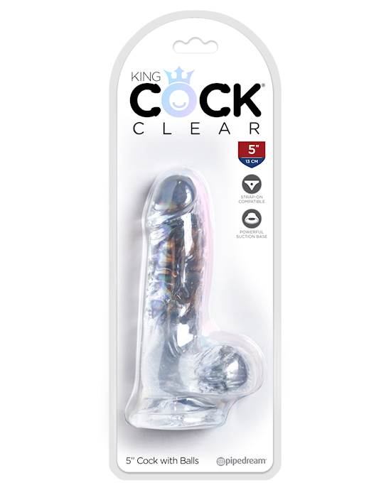 King Cock Clear Dildo With Balls - 5 Inch
