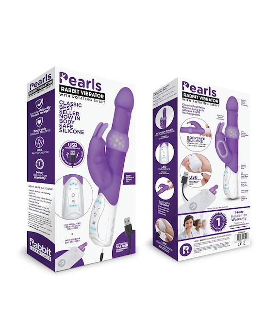 Rr Rechargeable Pleasure Pearls Rabbit Purple