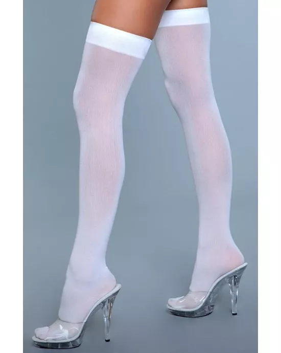 Opaque Nylon Thigh Highs