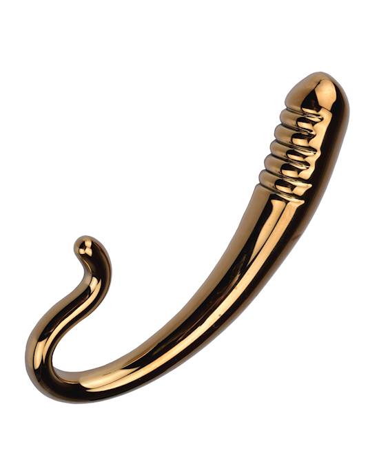 Lucent Curvy Gold Glass Butt Plug