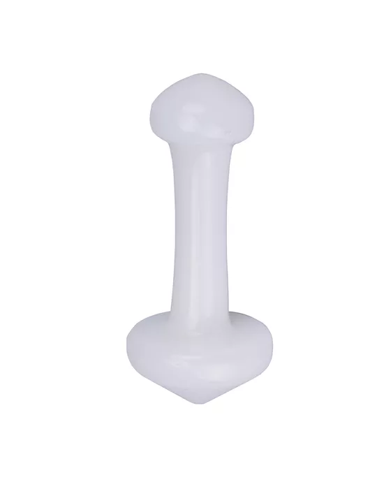 Lucent Spinning White Glass Butt Plug