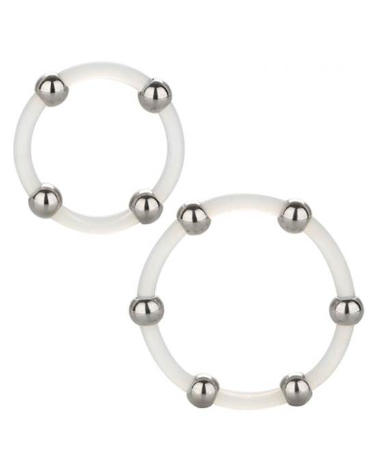 Steel Beaded Silicone C-ring - Set Of 2