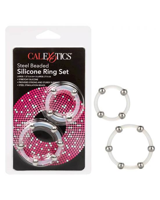 Steel Beaded Silicone C-ring - Set Of 2