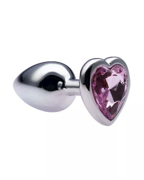 Kink Range Alloy Love Heart Gemmed Butt Plug  27 Inch