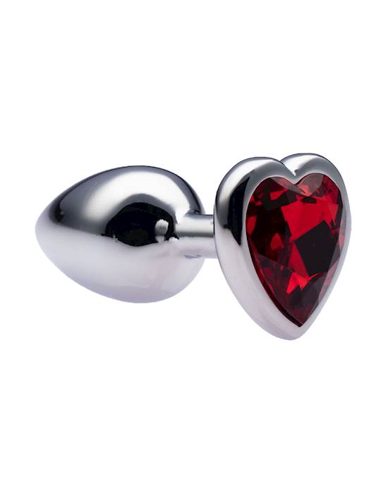 Kink Range Alloy Love Heart Gemmed Butt Plug  27 Inch