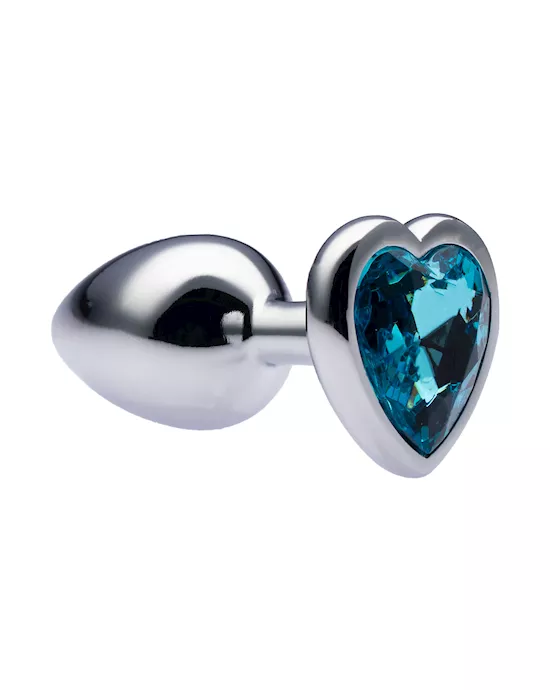 Kink Range Alloy Love Heart Gemmed Butt Plug  27 Inch