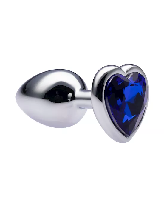 Kink Range Alloy Love Heart Gemmed Butt Plug  27 Inch