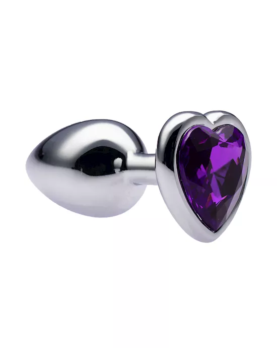 Kink Range Alloy Love Heart Gemmed Butt Plug  27 Inch