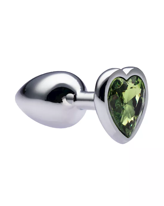 Kink Range Alloy Love Heart Gemmed Butt Plug  27 Inch