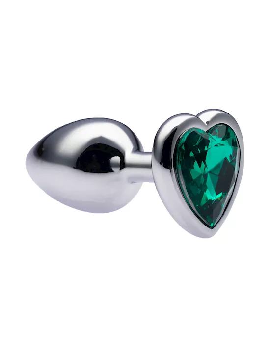 Kink Range Alloy Love Heart Gemmed Butt Plug  27 Inch