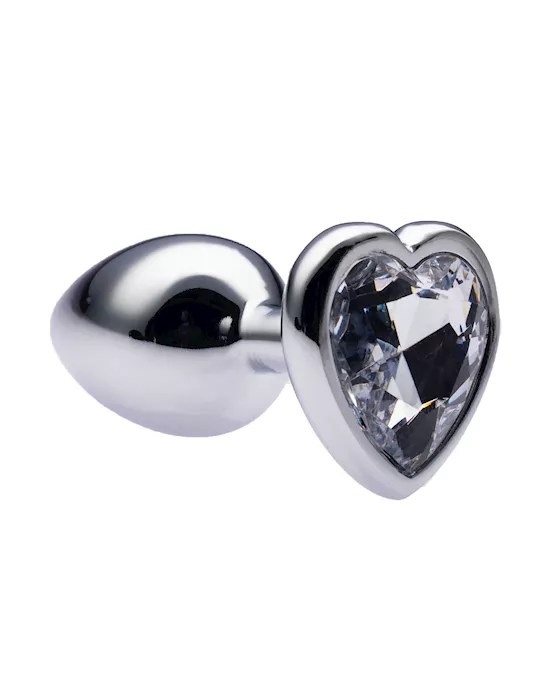 Kink Range Alloy Love Heart Gemmed Butt Plug  27 Inch