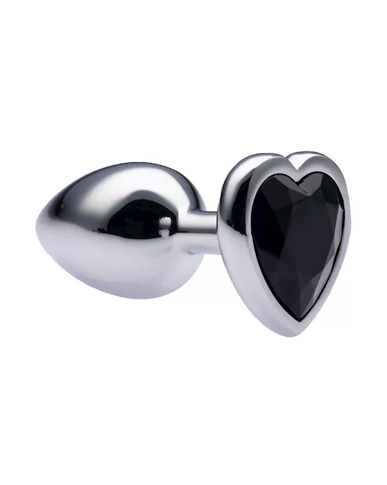 Kink Range Alloy Love Heart Gemmed Butt Plug  27 Inch