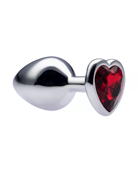 Kink Range Alloy Love Heart Gemmed Butt Plug  32 Inch