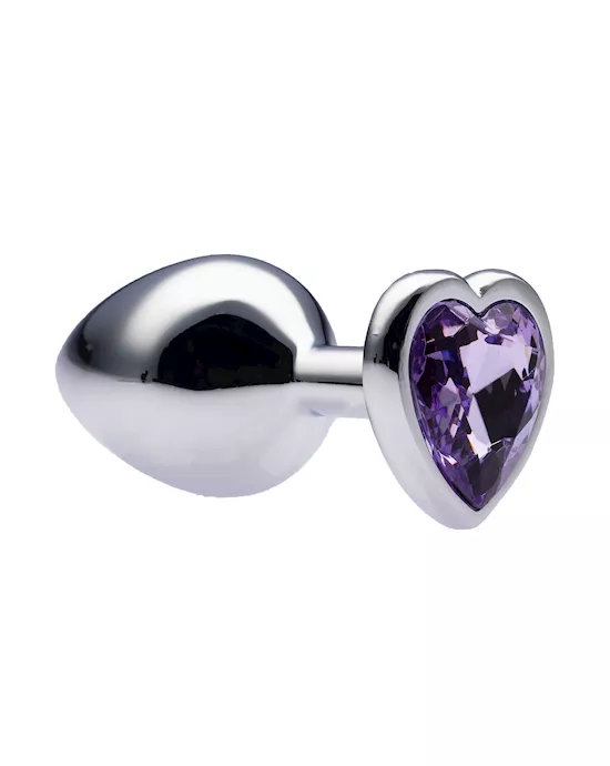 Kink Range Alloy Love Heart Gemmed Butt Plug  32 Inch