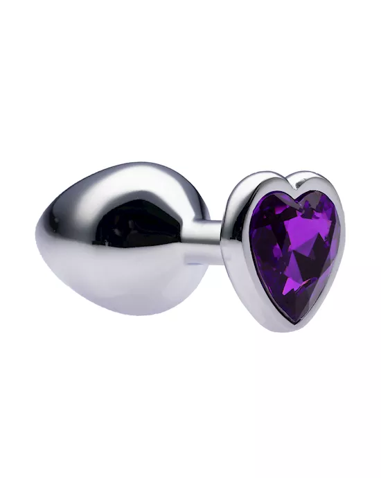 Kink Range Alloy Love Heart Gemmed Butt Plug  32 Inch