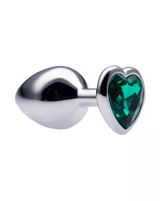 Kink Range Alloy Love Heart Gemmed Butt Plug  32 Inch