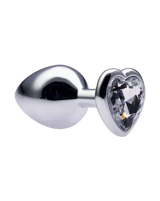 Kink Range Alloy Love Heart Gemmed Butt Plug  32 Inch