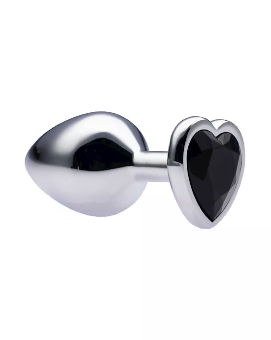 Kink Range Alloy Love Heart Gemmed Butt Plug  32 Inch