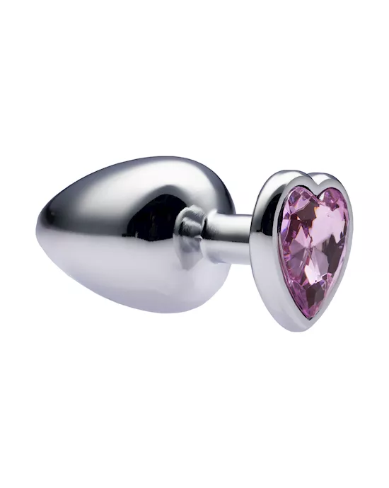 Kink Range Alloy Love Heart Gemmed Butt Plug  37 Inch