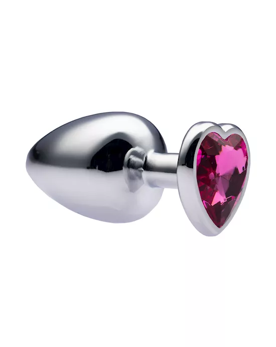 Kink Range Alloy Love Heart Gemmed Butt Plug  37 Inch