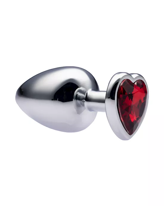 Kink Range Alloy Love Heart Gemmed Butt Plug  37 Inch