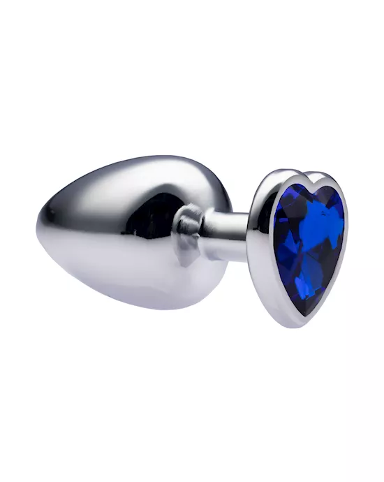 Kink Range Alloy Love Heart Gemmed Butt Plug  37 Inch