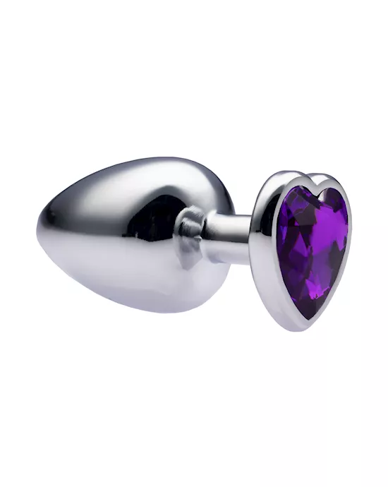 Kink Range Alloy Love Heart Gemmed Butt Plug  37 Inch