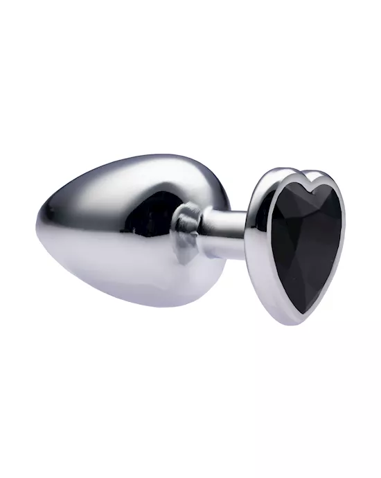 Kink Range Alloy Love Heart Gemmed Butt Plug  37 Inch