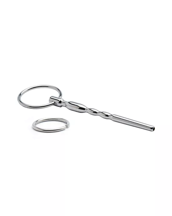 Kink Range Stainless Steel Beaded Penis Plug  4 Inch