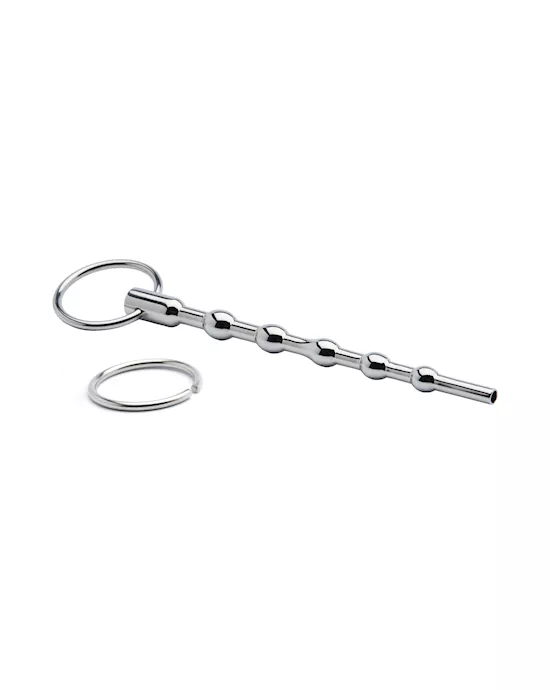 Kink Range Stainless Steel Beaded Penis Plug  51 Inch