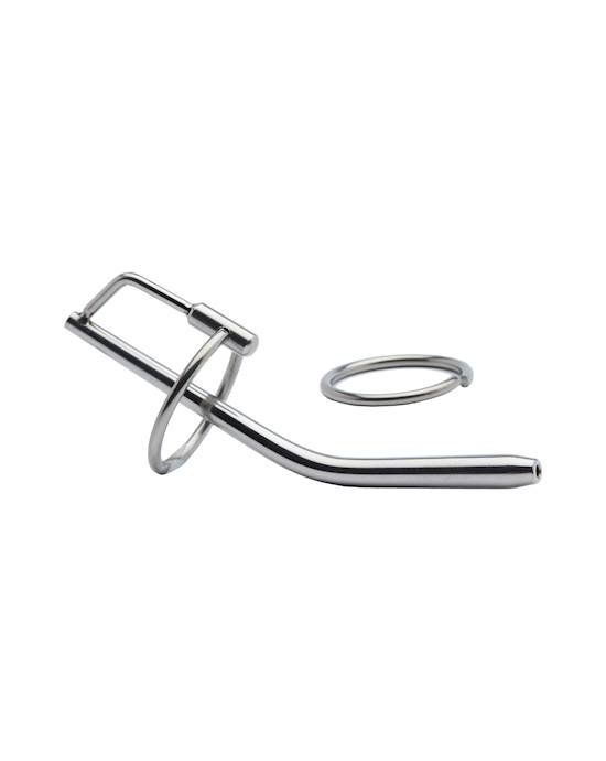 Kink Range Stainless Steel Ring And Penis Plug - 4.5 Inch