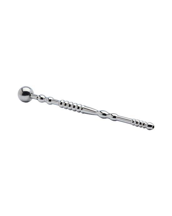 Kink Range Stainless Steel Ribbed Penis Plug - 5.7 Inch