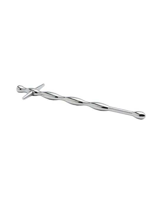 Kink Range Stainless Steel Ribbed Penis Plug  59 Inch