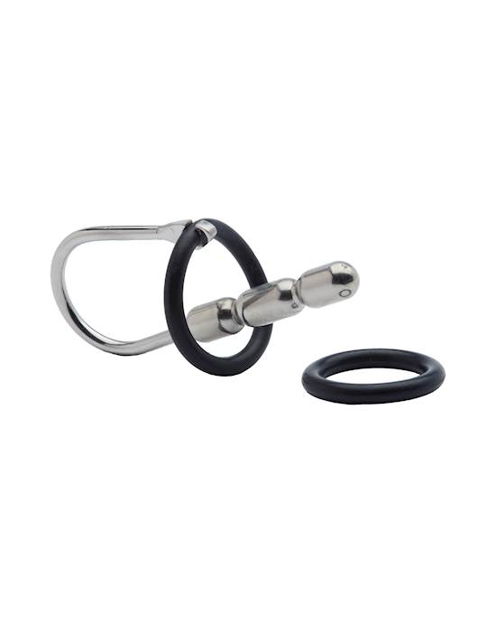 Kink Range Stainless Steel with Silicone Ring Bead Penis Plug