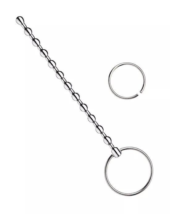 Kink Range Stainless Steel Beaded Penis Plug  59 Inch