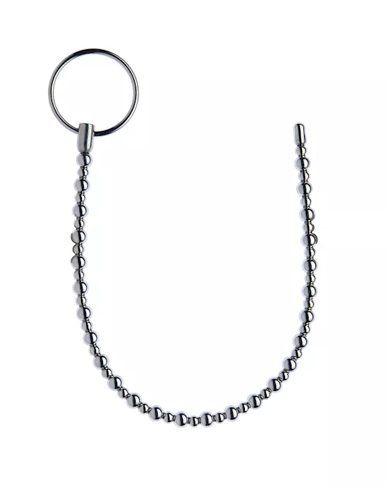 Kink Range Metal Ring Beaded Penis Plug  129 Inch