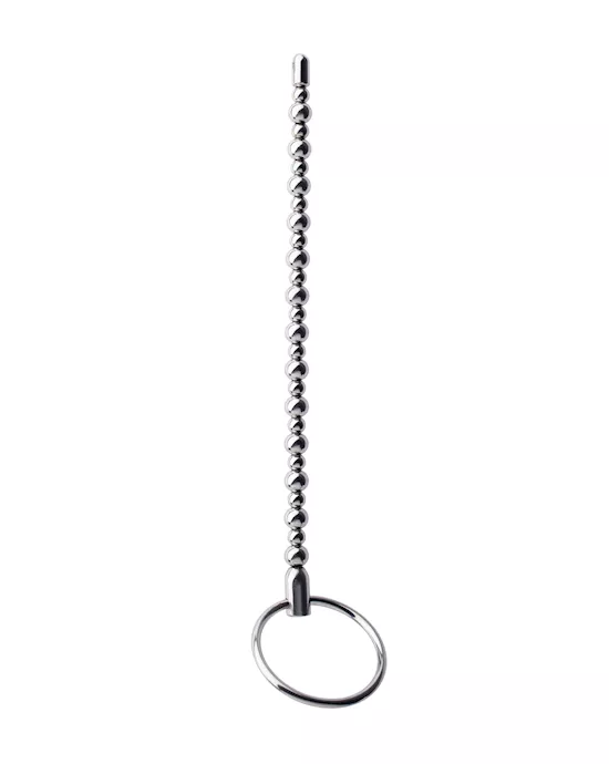 Kink Range Metal Ring Beaded Penis Plug  68 Inch