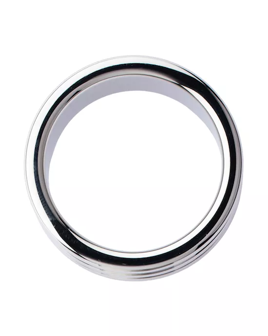 Kink Range Stainless Steel Ridged Penis Head Ring  15 Inch