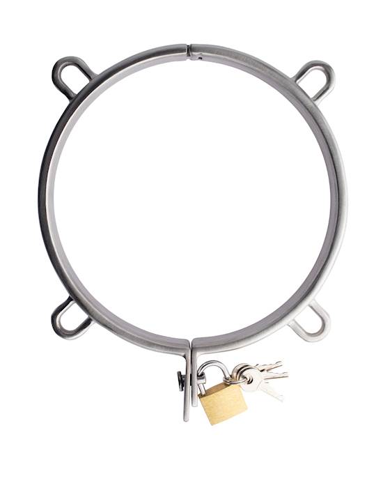 Kink Range Stainless Steel Neck Collar with Padlock  51 Inch