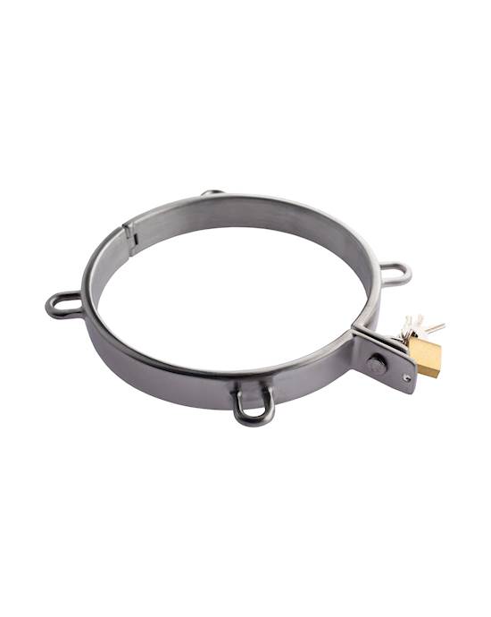 Kink Range Stainless Steel Neck Collar With Padlock - 5.1 Inch