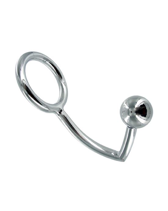 Chrome Plated Anal Ball with Cock Ring